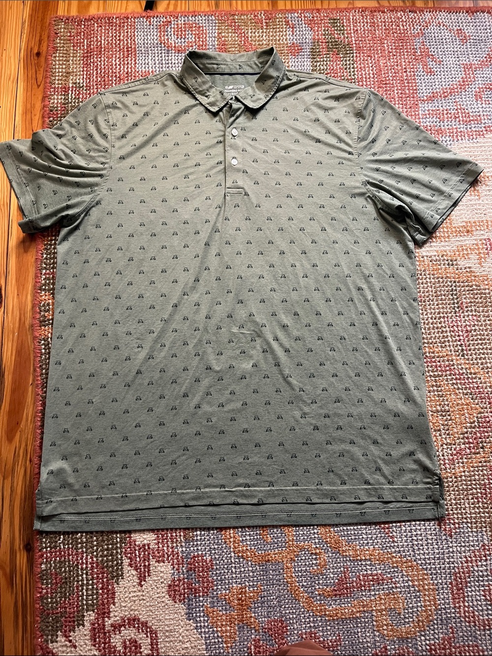 Vineyard Vines Men’s OTG Palmero Performance Polo XL Green Golf Cart Print